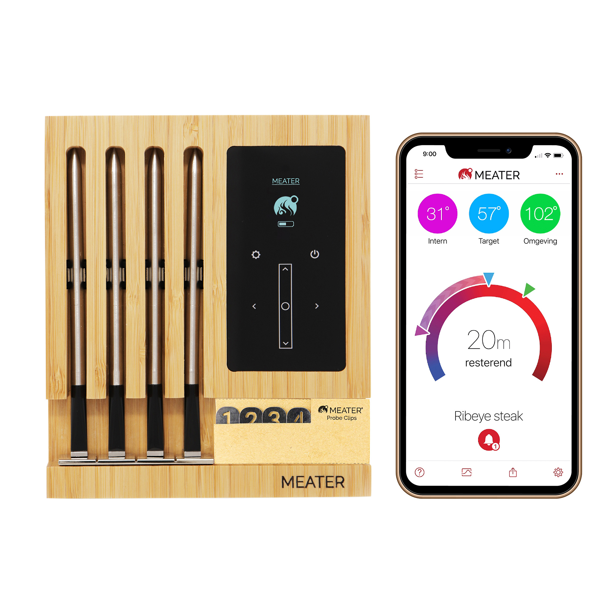 Meater Block WiFi Thermometer met 4 Probes Grill Discounter
