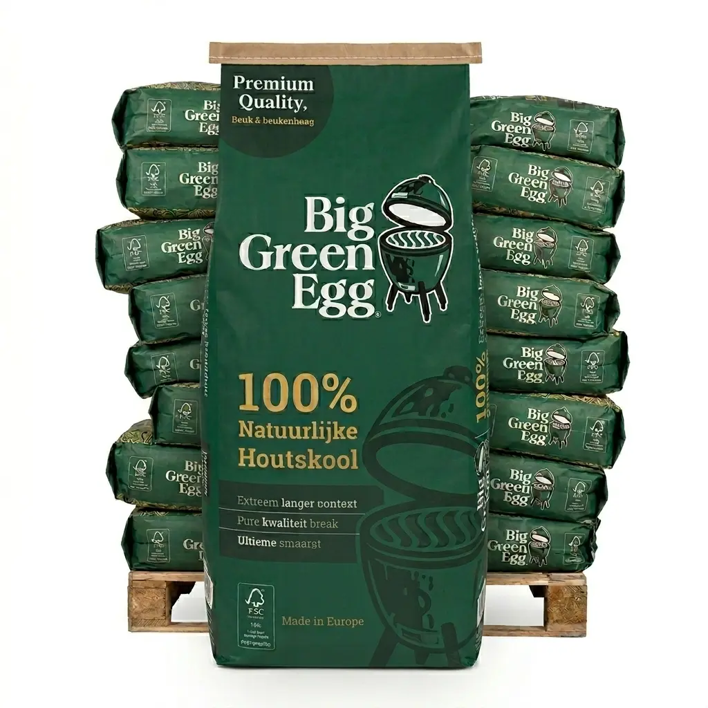 Pallet Big Green Egg Houtskool 9 kg á 30 zakken