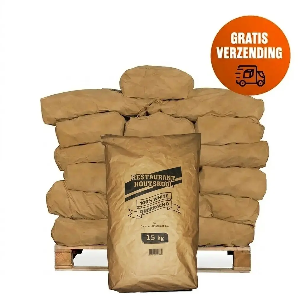Halve Pallet Dammers Restaurant Houtskool Quebracho 15KG á 20 zakken